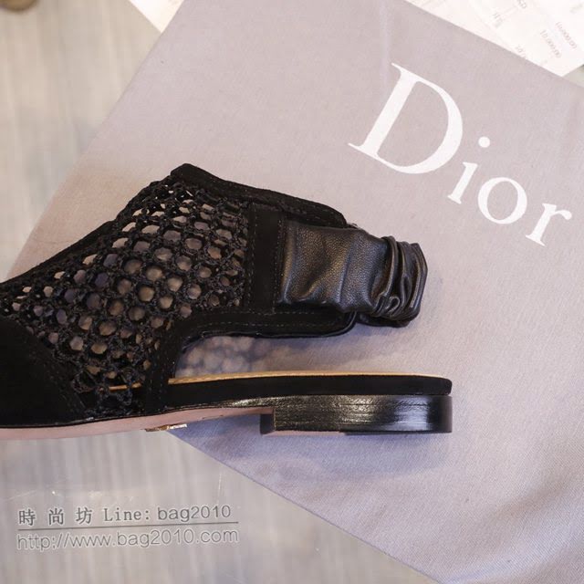 DIOR女鞋 迪奧2021專櫃新款平底尖頭涼鞋 Dior網狀鏤空靴  naq1470